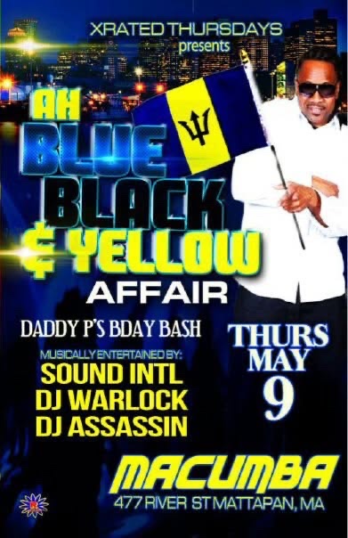 AH BLUE BLACK & YELLOW AFFAIR — DADDY P'S BIRTHDAY flyer