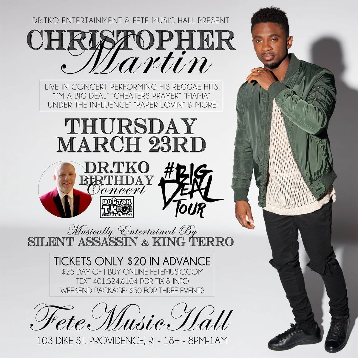 CHRISTOPHER MARTIN — BIG DEAL TOUR flyer