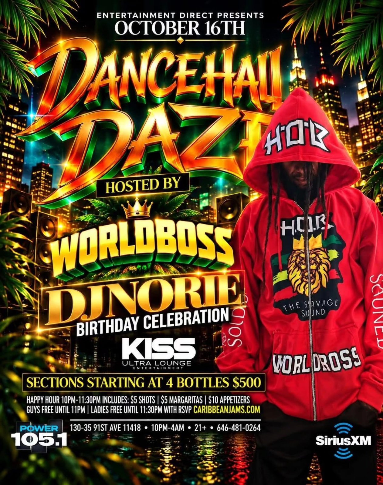DANCEHALL DAZE — WORLDBOSS DJ NORIE BIRTHDAY CELEBRATION flyer
