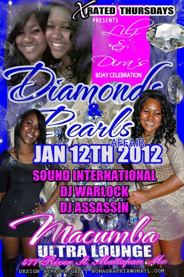 DIAMONDS & PEARLS AFFAIR — LILI & DIRA'S BIRTHDAY flyer