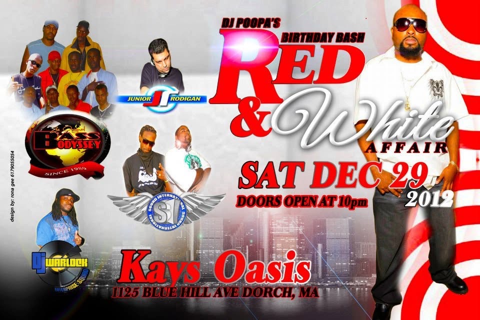 DJ POOPA'S BIRTHDAY BASH — RED & WHITE AFFAIR 2012 flyer
