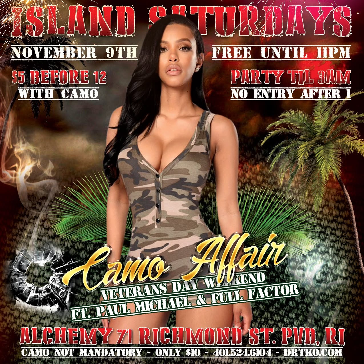 ISLAND SATURDAYS — CAMO AFFAIR flyer