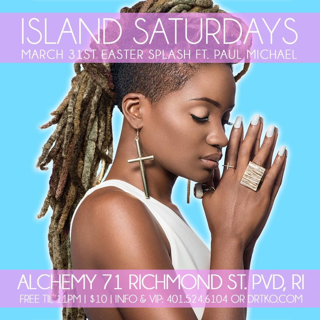 ISLAND SATURDAYS — EASTER SPLASH flyer