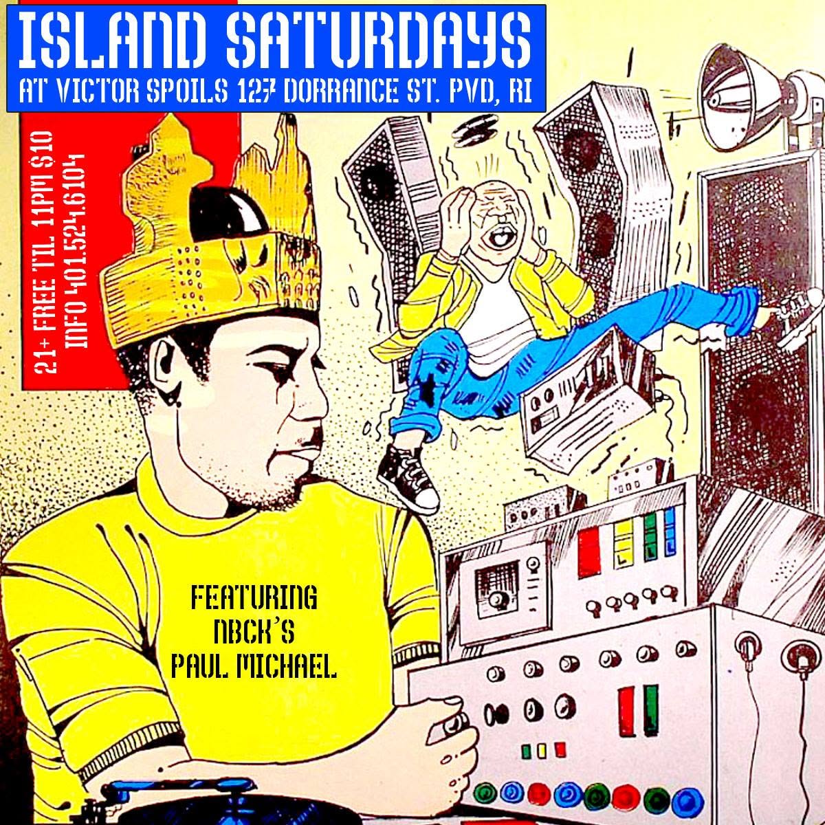 ISLAND SATURDAYS AT VICTOR SPOILS flyer