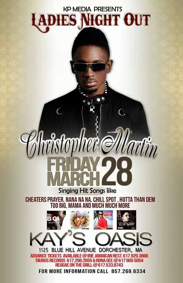 LADIES NIGHT OUT — CHRISTOPHER MARTIN flyer