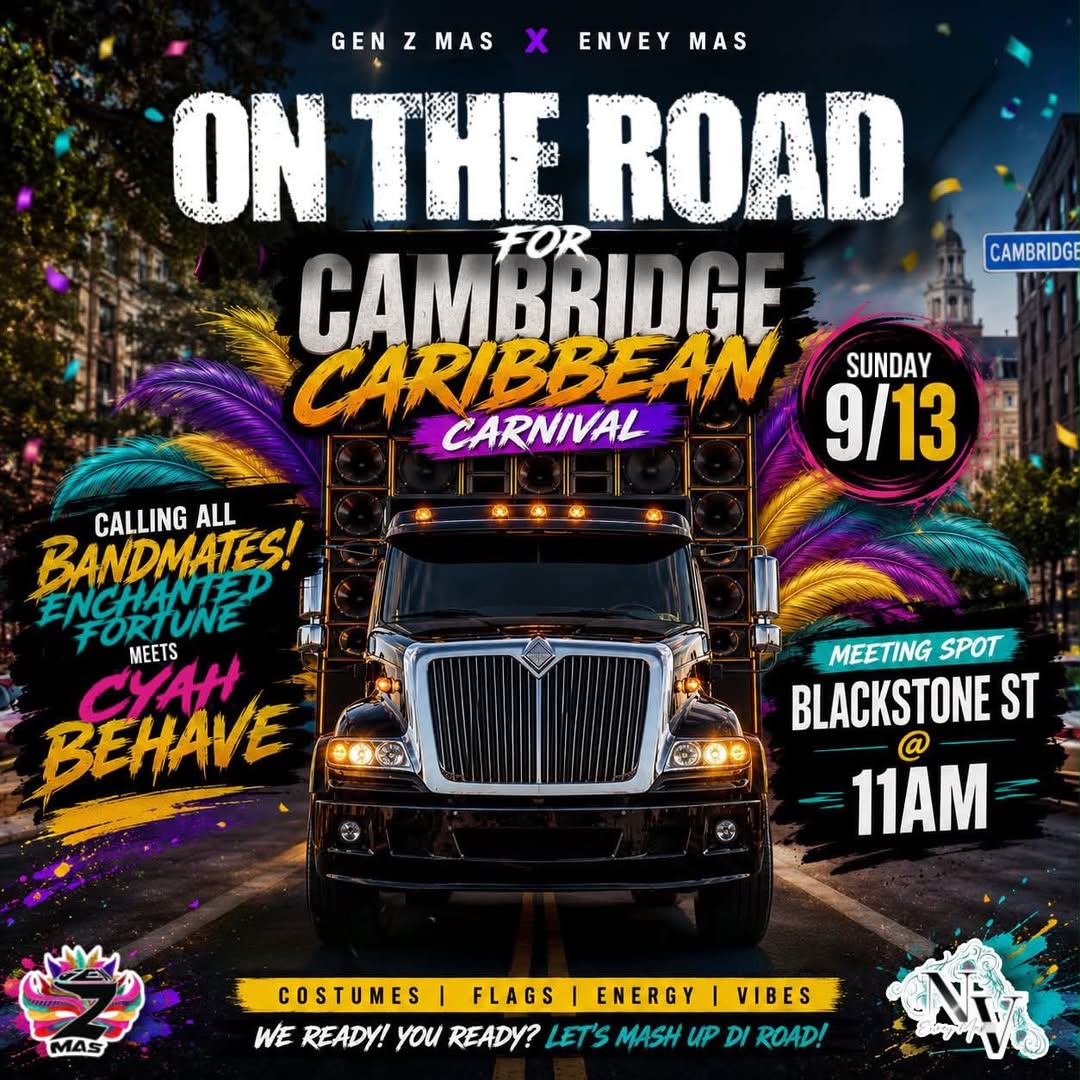 ON THE ROAD FOR CAMBRIDGE CARIBBEAN CARNIVAL flyer