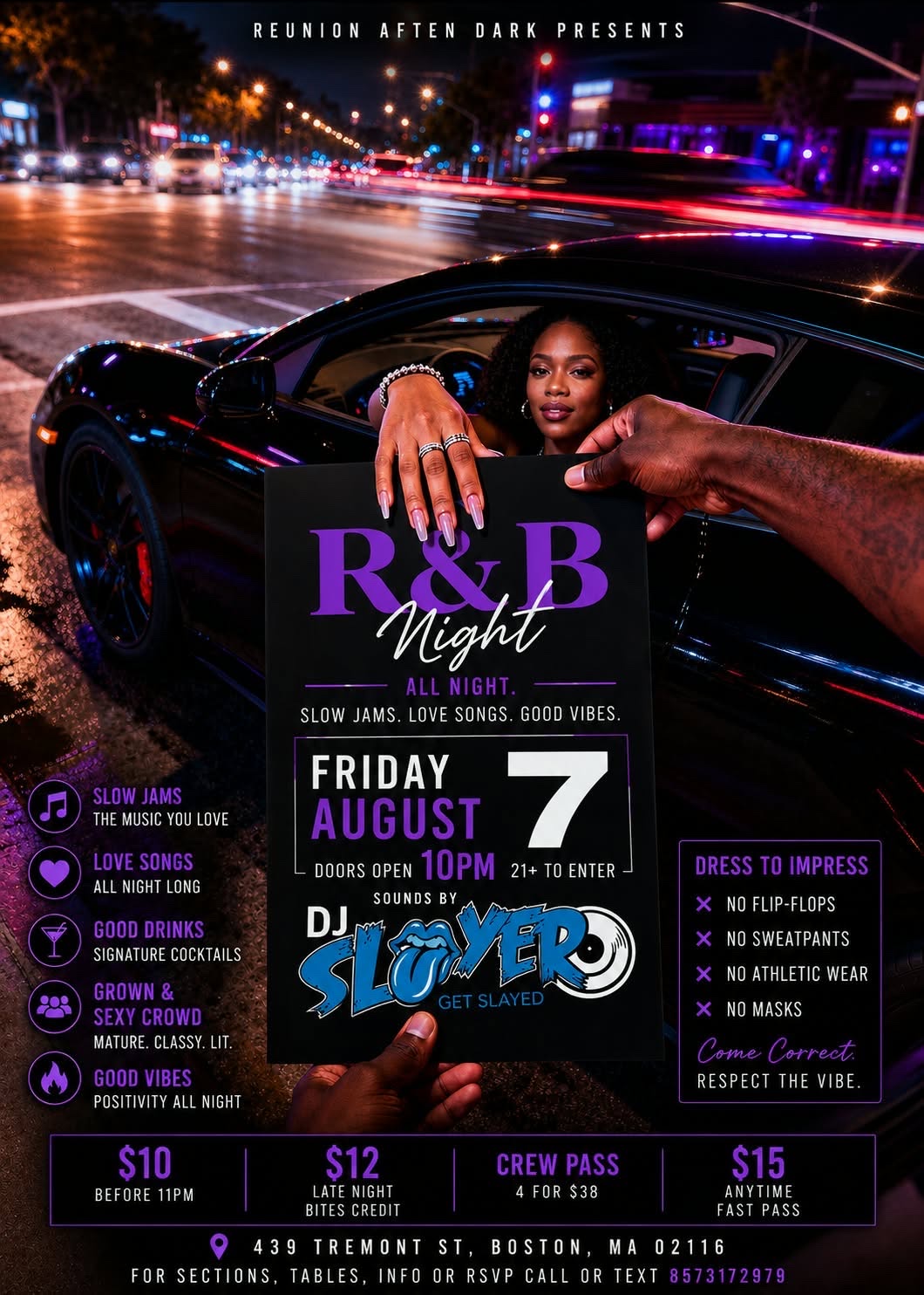 R&B NIGHT — REUNION AFTER DARK flyer