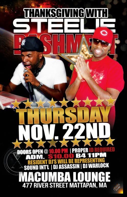 THANKSGIVING WITH STEELIE BASHMENT flyer