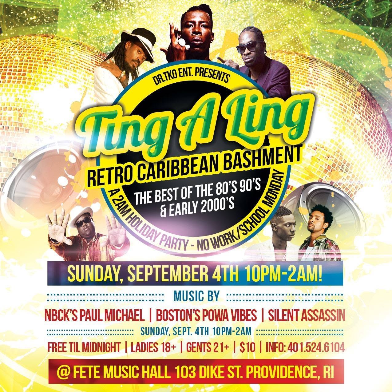 TING A LING — RETRO CARIBBEAN BASHMENT flyer